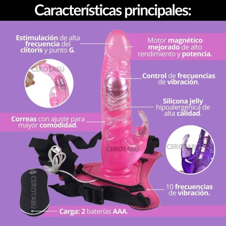 Arnes Con Dildo Doble Estimulacion Rabbit Dong Cero Tab