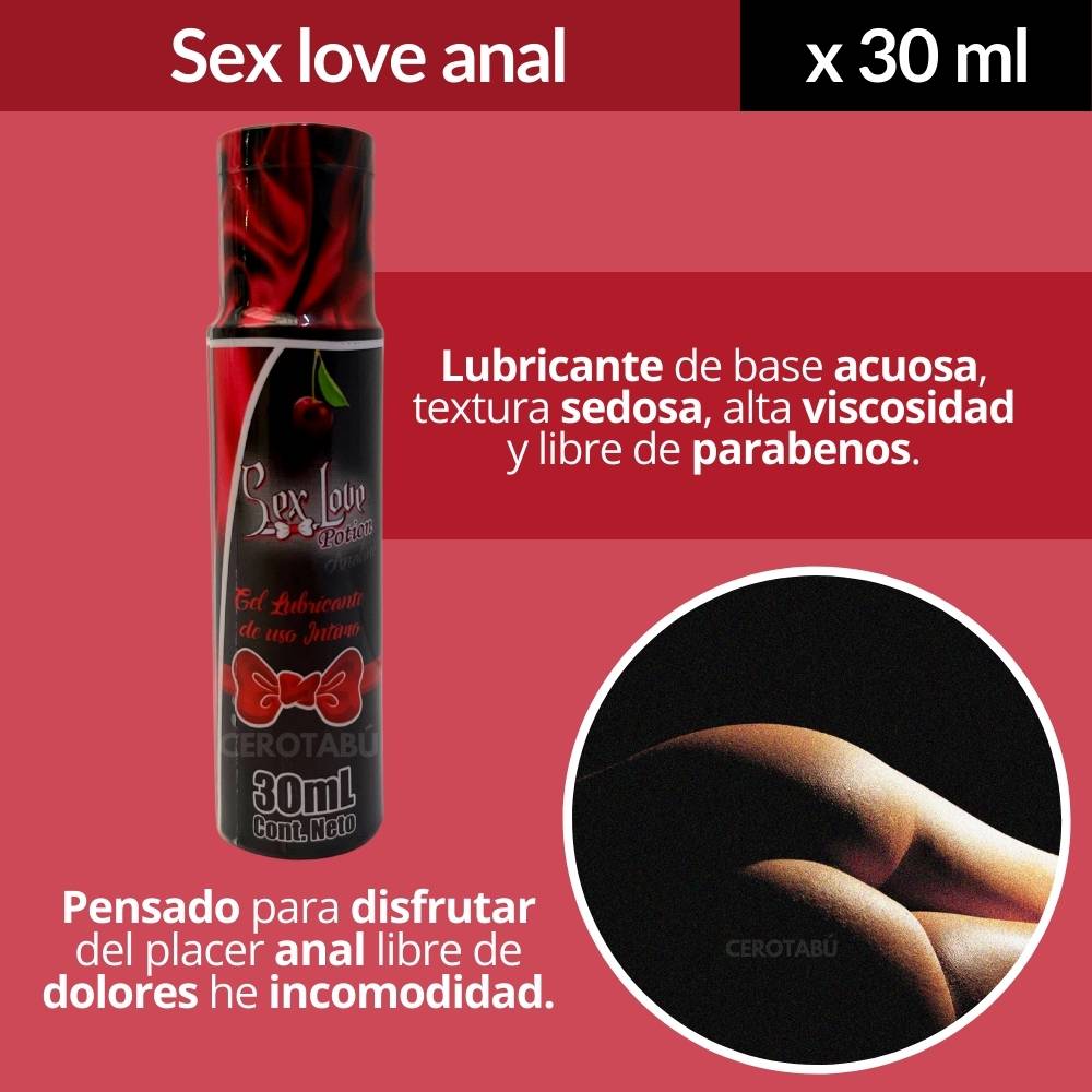 Lubricante Intimo Para El Ano Sex Love x30 mL Cero Tabú