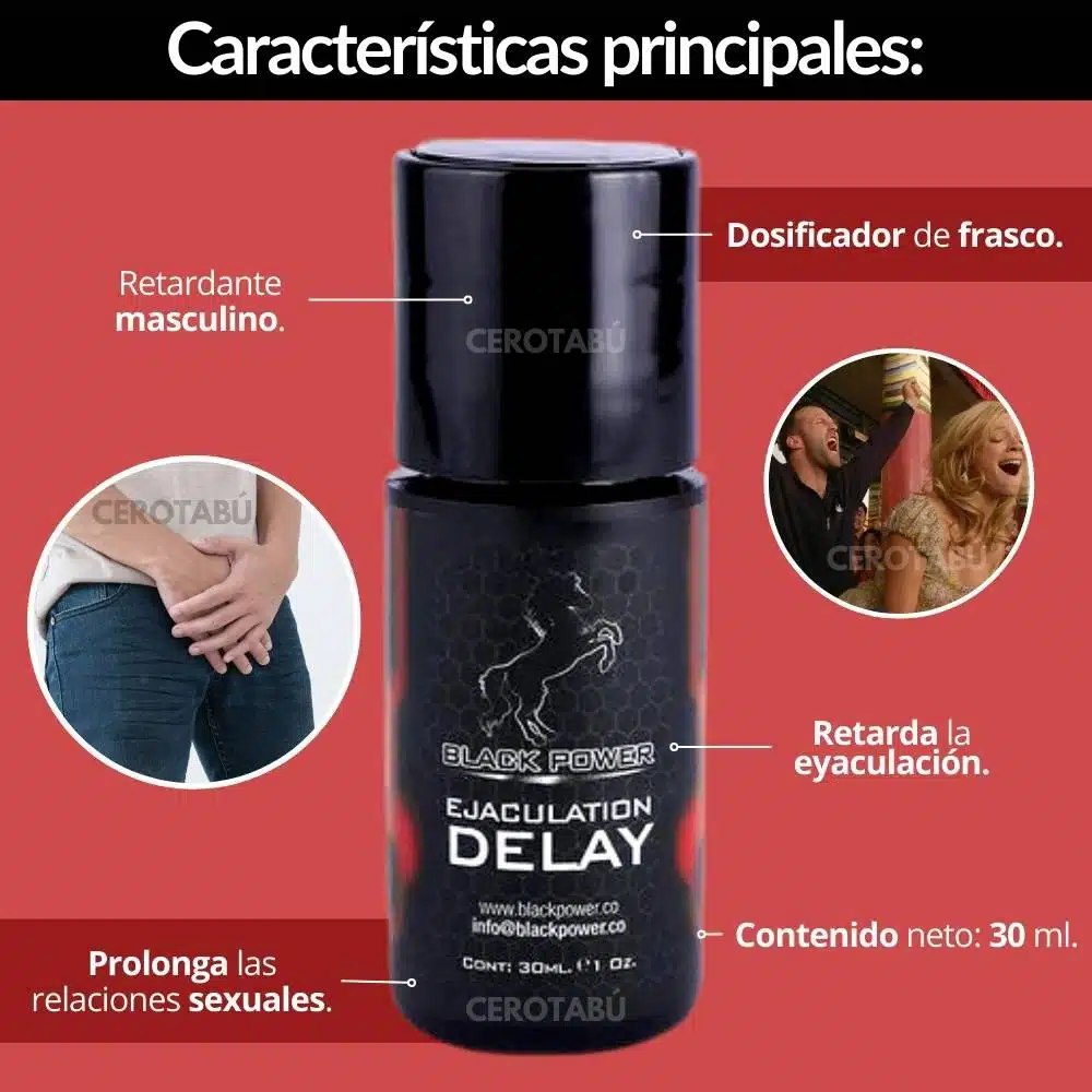 Retardante Masculino Delay Black x30 mL - Imagen 3