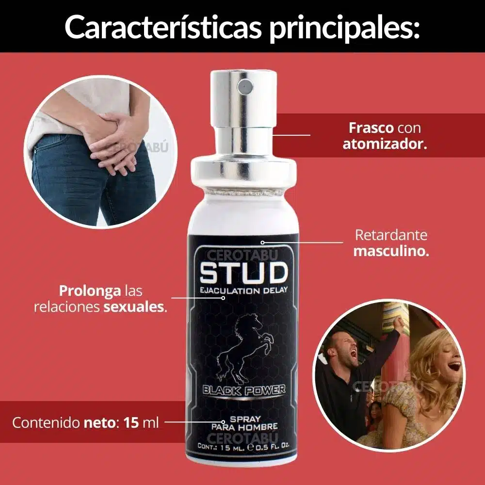 Retardante Masculino Stud Black Power 15 mL - Imagen 3
