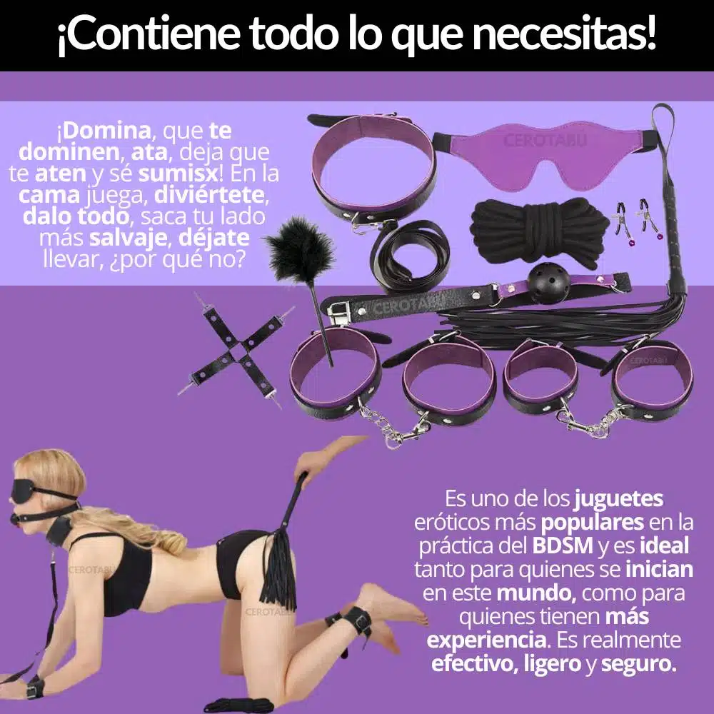 Kit Sado 10 Piezas Bdsm Juego Erótico - Imagen 4