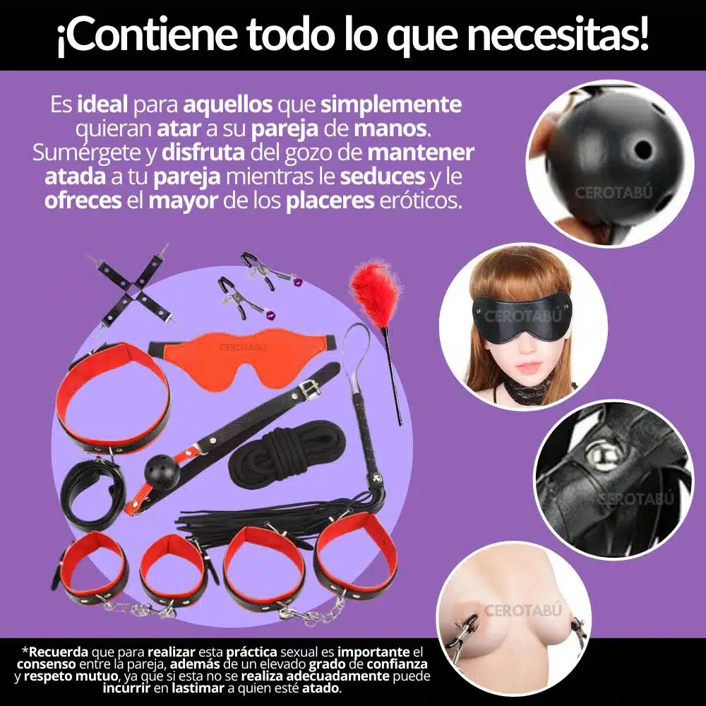 Kit Sado 10 Piezas Bdsm Juego Erótico - Imagen 5
