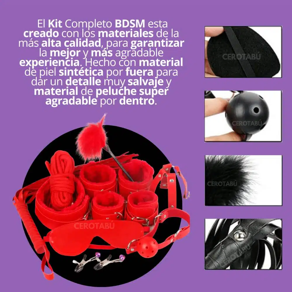 Kit Sado 10 Piezas Bdsm Juego Erótico - Imagen 6