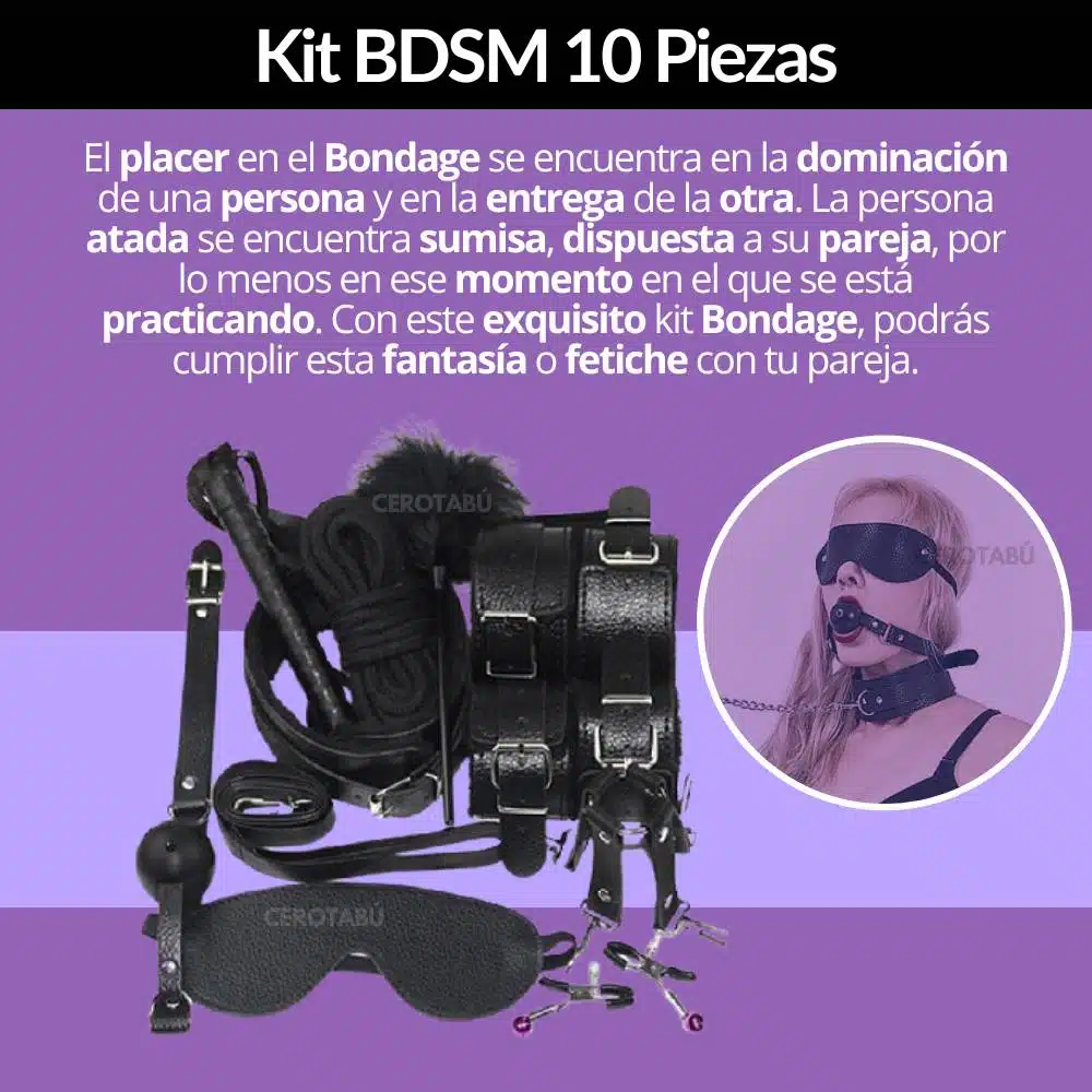 Kit Sado 10 Piezas Bdsm Juego Erótico - Imagen 2