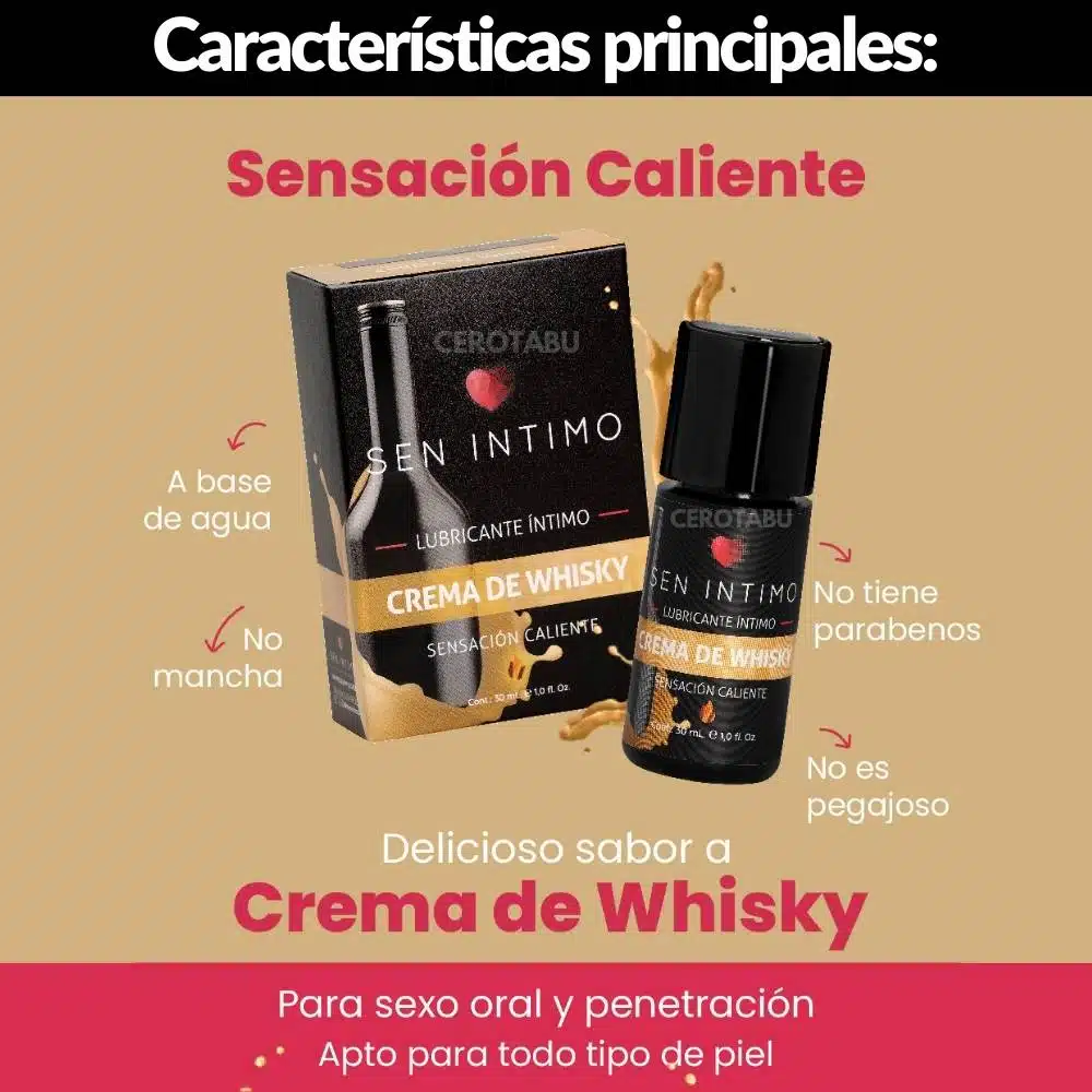 Lubricante Intimo Caliente Sabor Crema De Whisky x30 ml - Imagen 3