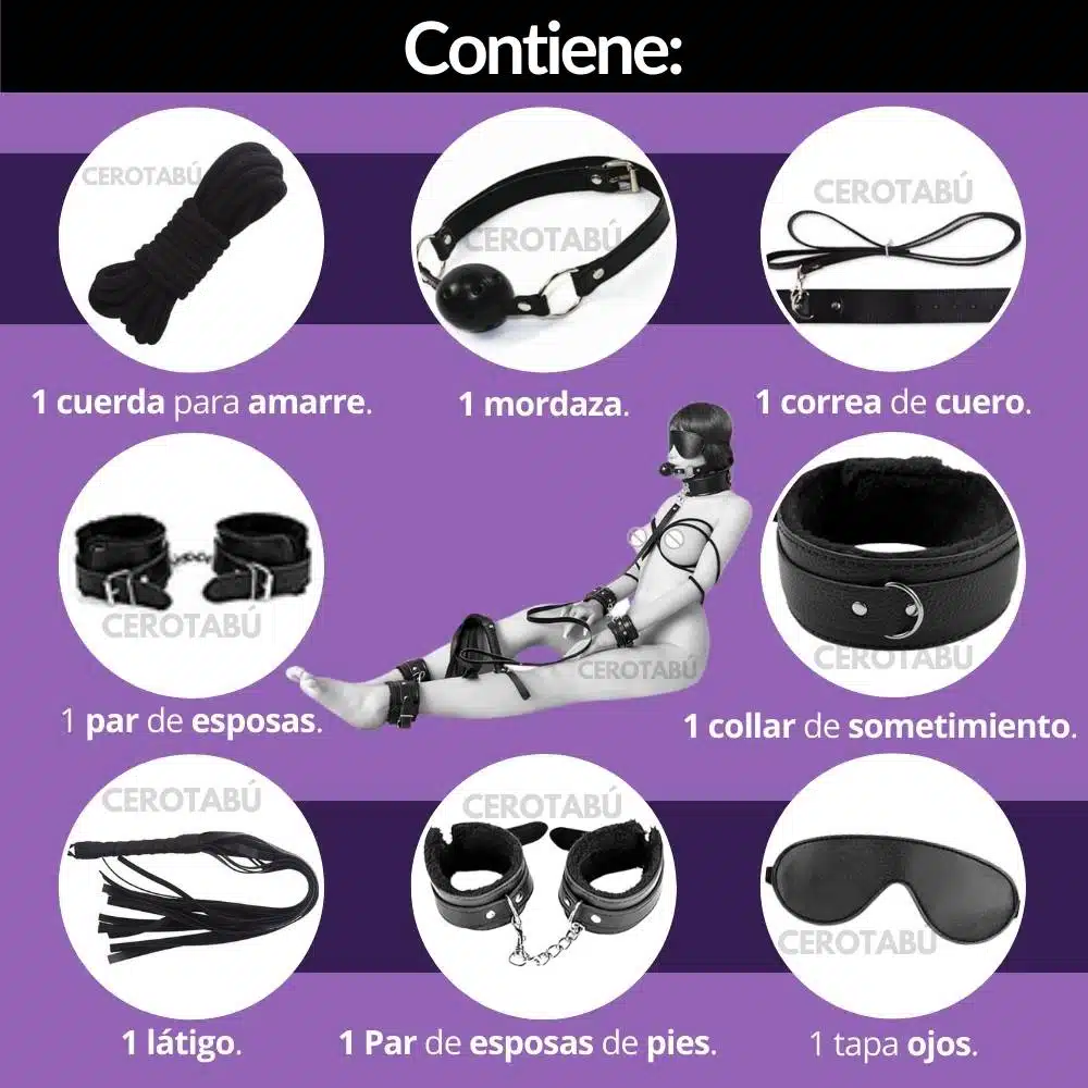 Kit Sadomasoquismo Juego Erótico Capri - Imagen 4