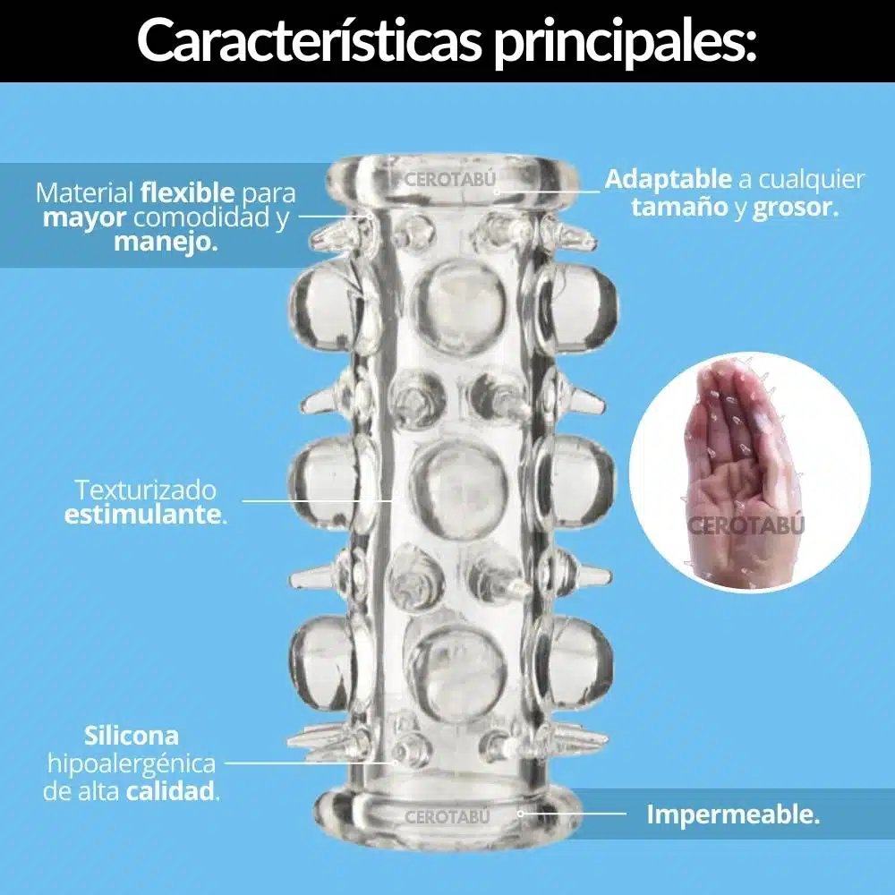 Funda Para Pene Con Texturas Tube Pearling - Imagen 2