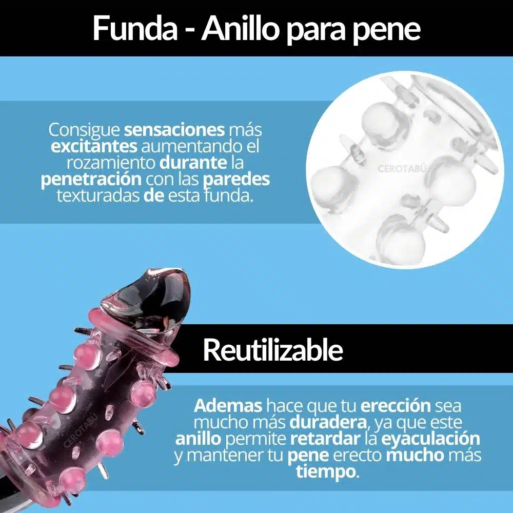 Funda Para Pene Con Texturas Tube Pearling - Imagen 3