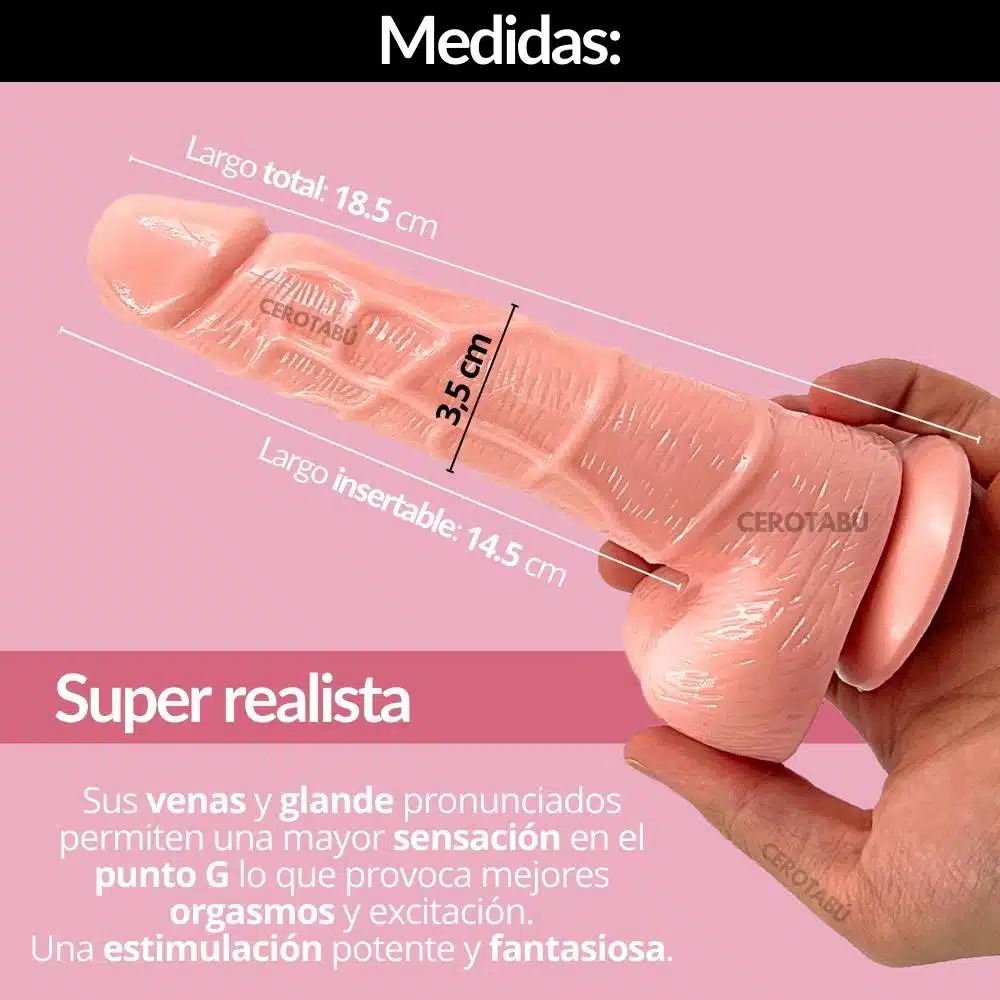 Dildo Realista Angello 18,5 cm - Imagen 3