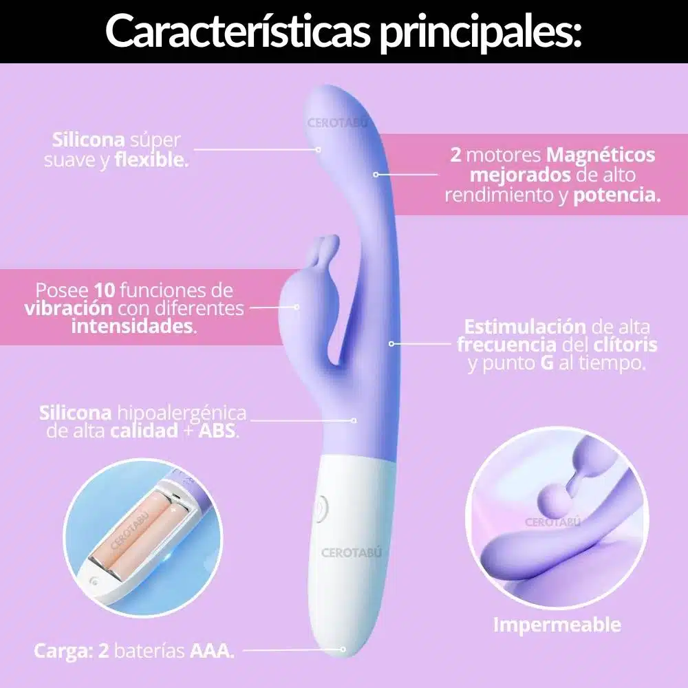 Vibrador Doble Estimulacion Zacarias Bunny - Imagen 2