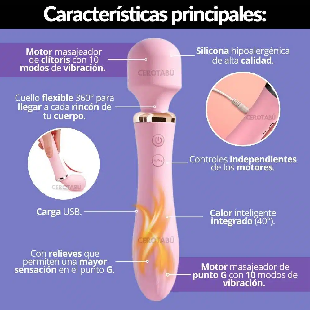 Vibrador 2 En 1 Térmico Koke - Imagen 2