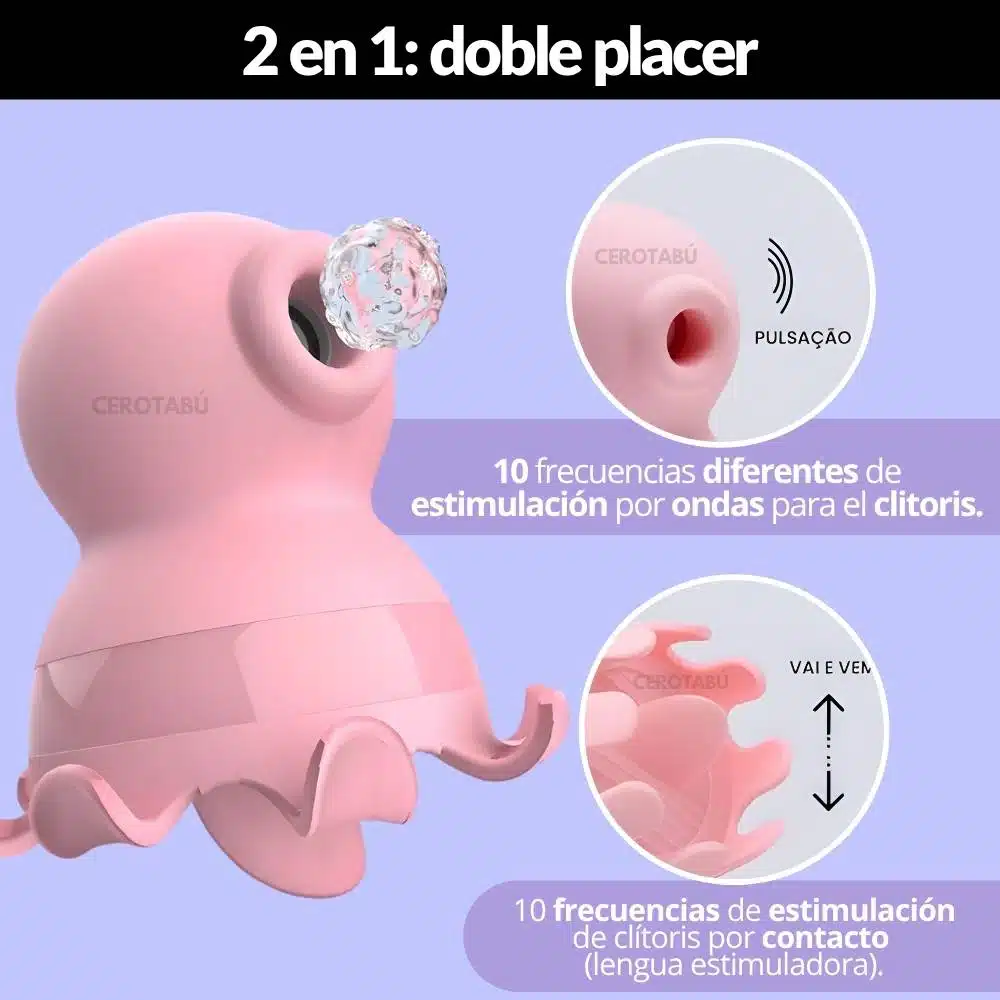 Vibrador 2 En 1 Succionador De Clítoris Octopus - Imagen 3