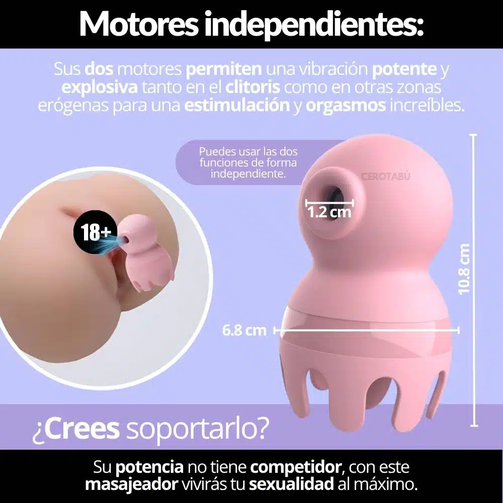 Vibrador 2 En 1 Succionador De Clítoris Octopus - Imagen 6