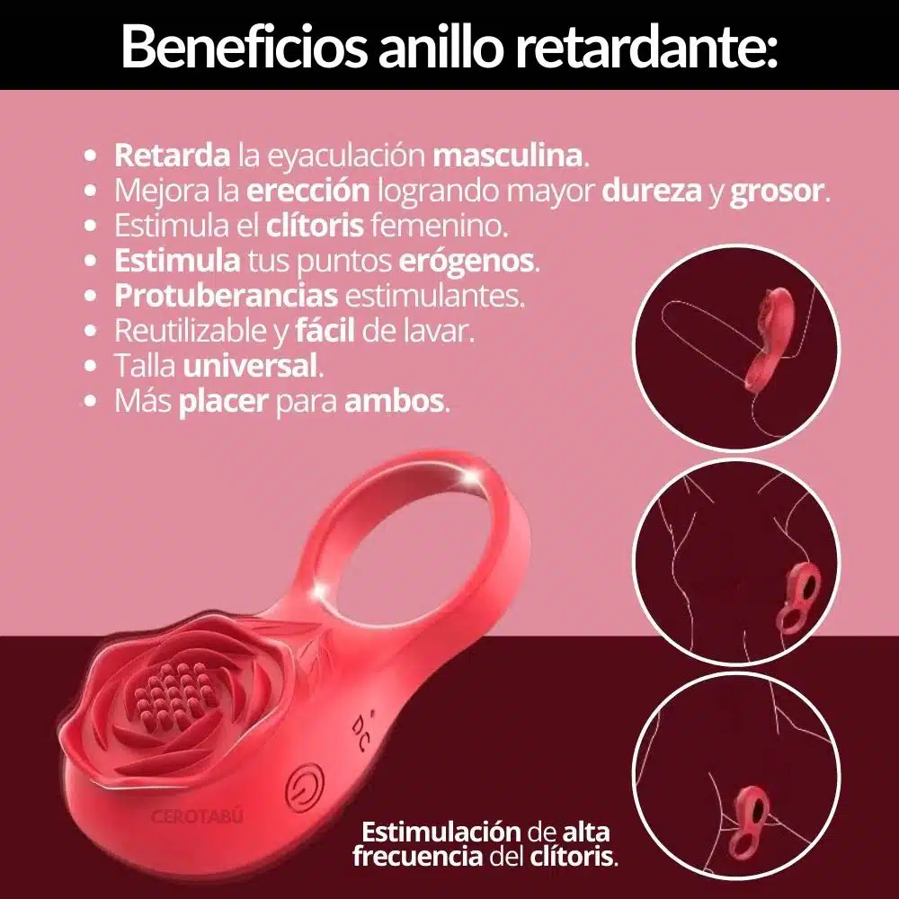 Anillo Retardante Vibrador App Flor - Imagen 6