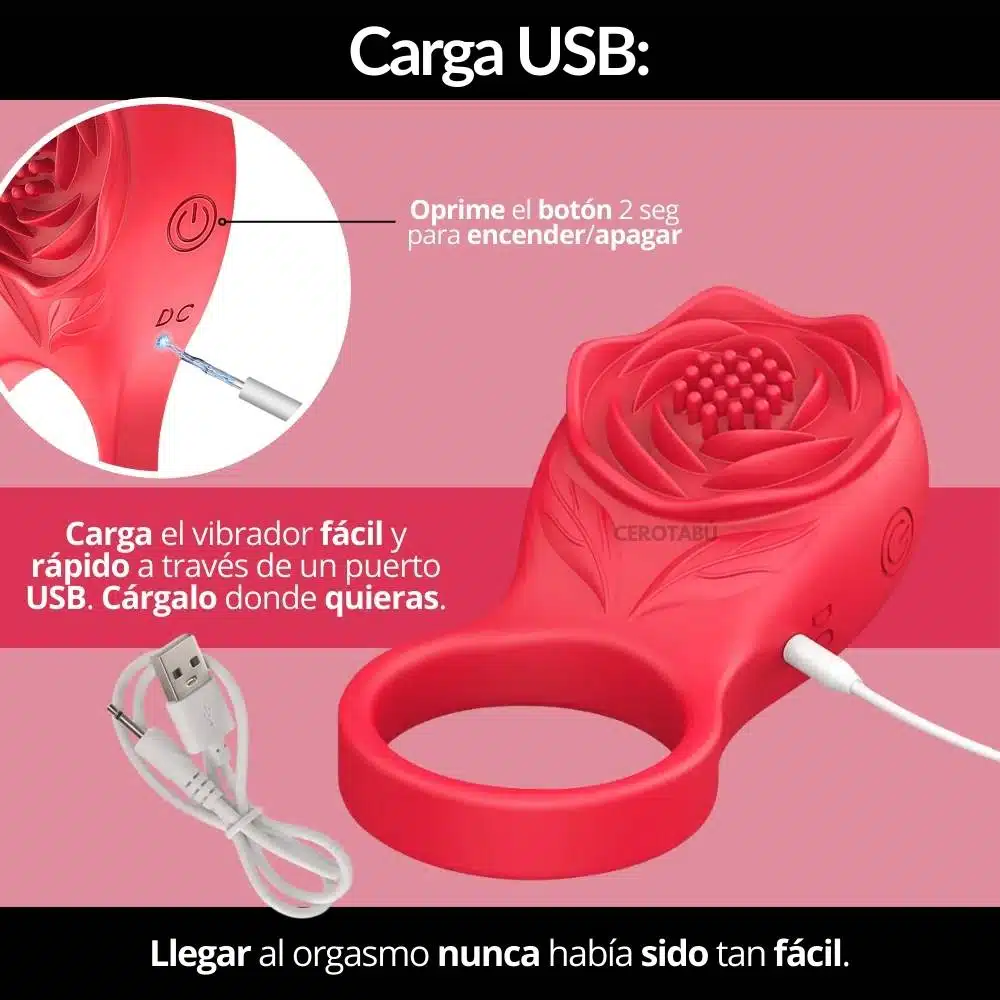 Anillo Retardante Vibrador App Flor - Imagen 7