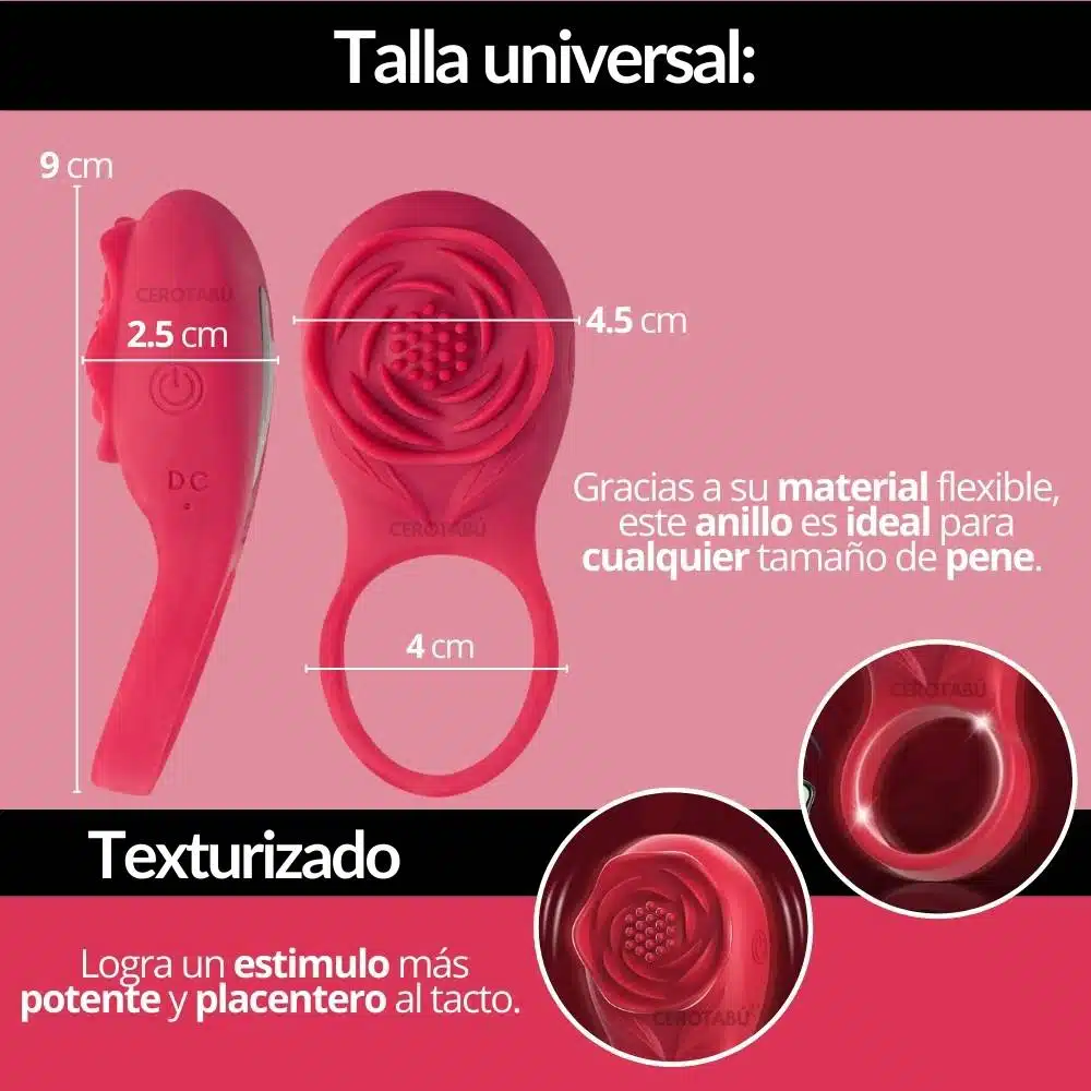 Anillo Retardante Vibrador App Flor - Imagen 8