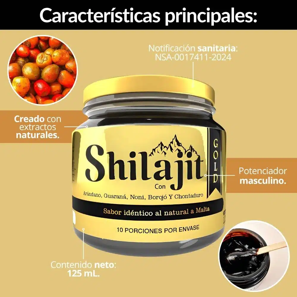 Potenciador Masculino Jalea Natural Shilajit 125ML - Imagen 3