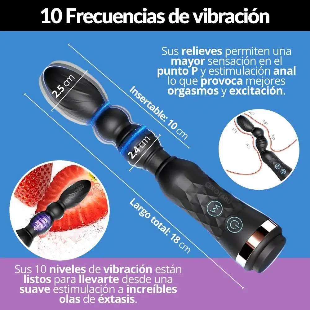 Vibrador Anal Recargable Tiago - Imagen 4