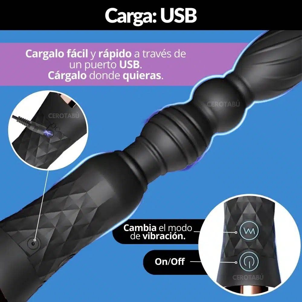 Vibrador Anal Recargable Tiago - Imagen 5