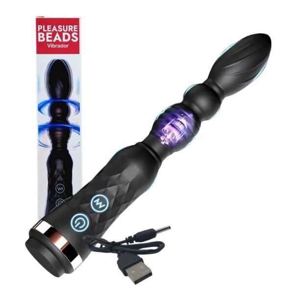 Vibrador Anal Con Perlas Recargable