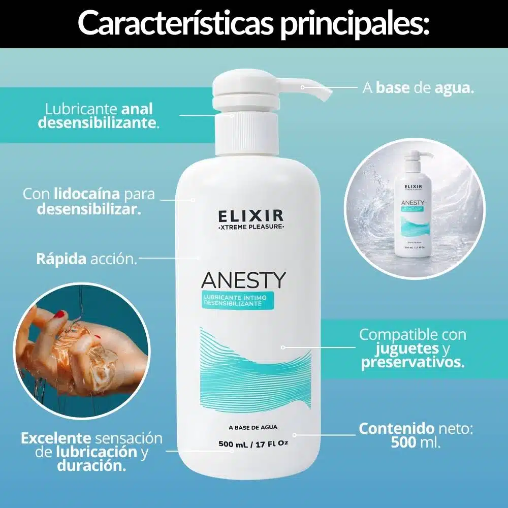 Lubricante Anal Anesty Elixir 500 mL - Imagen 3