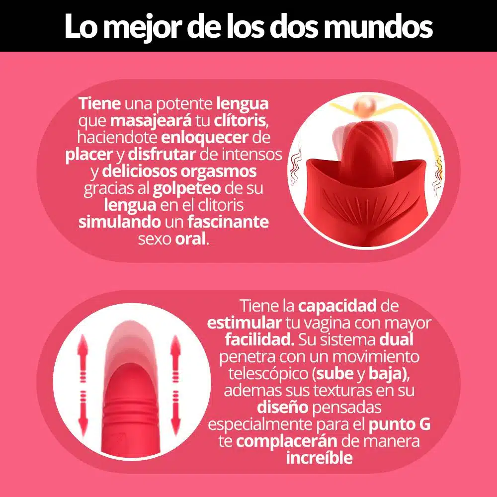 Vibrador Rosa Doble Estimulacion Flower Rous - Imagen 6