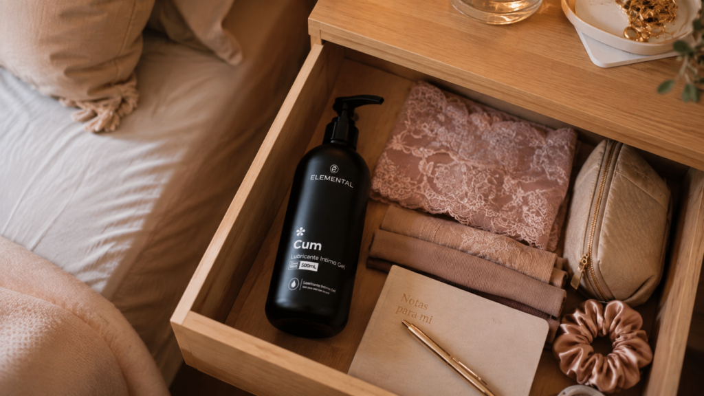 lubricante intimo en el cajón de una chica